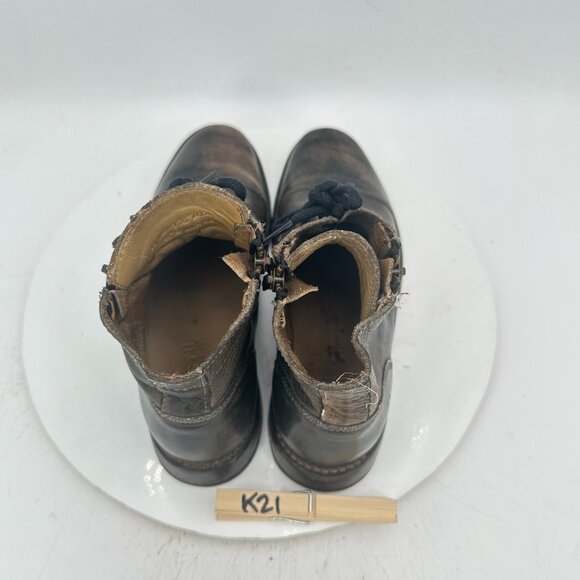 Bed Stu Cobbler Series Women Size 7.5 Brown Distressed Leather Dual Zip Boot - Picture 9 of 12